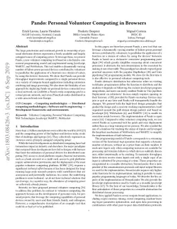 Pando: Personal Volunteer Computing in Browsers