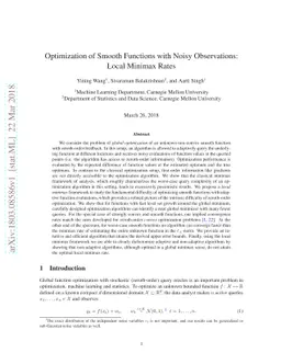 Optimization of Smooth Functions with Noisy Observations: Local Minimax
  Rates