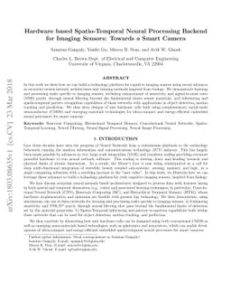 Hardware based Spatio-Temporal Neural Processing Backend for Imaging
  Sensors: Towards a Smart Camera