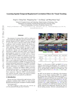 Learning Spatial-Temporal Regularized Correlation Filters for Visual
  Tracking