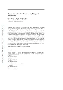 Object Detection for Comics using Manga109 Annotations