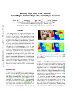 Revisiting Single Image Depth Estimation: Toward Higher Resolution Maps
  with Accurate Object Boundaries