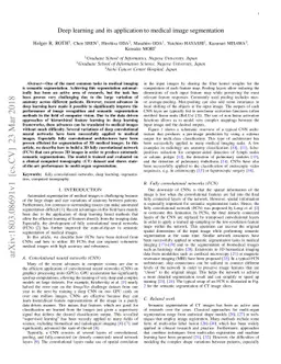 Deep learning and its application to medical image segmentation