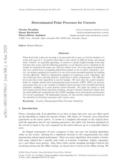 Determinantal Point Processes for Coresets