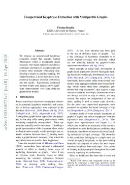 Unsupervised Keyphrase Extraction with Multipartite Graphs