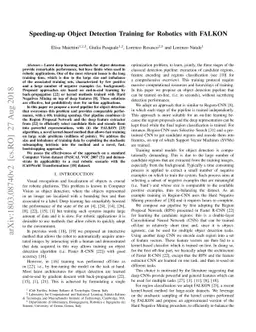 Speeding-up Object Detection Training for Robotics with FALKON