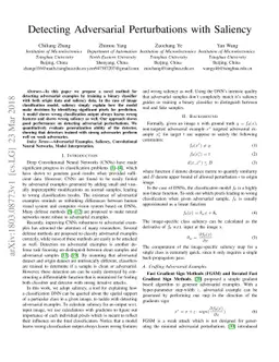Detecting Adversarial Perturbations with Saliency