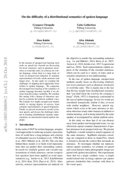 On the difficulty of a distributional semantics of spoken language