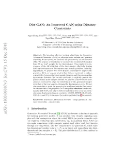 Dist-GAN: An Improved GAN using Distance Constraints