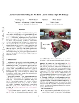 LayoutNet: Reconstructing the 3D Room Layout from a Single RGB Image