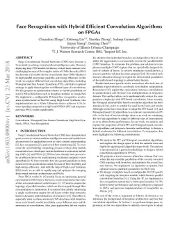 Face Recognition with Hybrid Efficient Convolution Algorithms on FPGAs