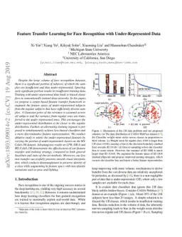 Feature Transfer Learning for Deep Face Recognition with
  Under-Represented Data