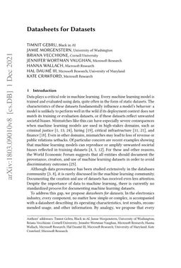 Datasheets for Datasets