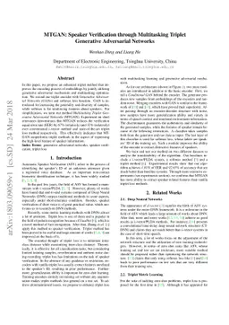 MTGAN: Speaker Verification through Multitasking Triplet Generative
  Adversarial Networks