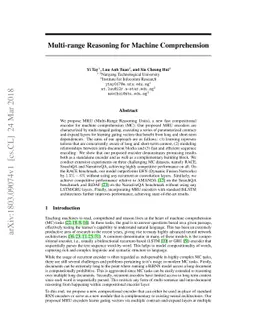 Multi-range Reasoning for Machine Comprehension