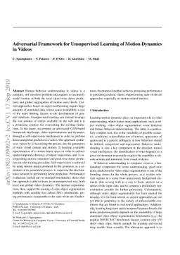 Adversarial Framework for Unsupervised Learning of Motion Dynamics in
  Videos