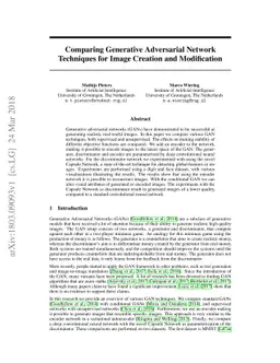 Comparing Generative Adversarial Network Techniques for Image Creation
  and Modification