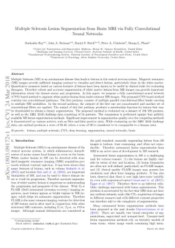 Multiple Sclerosis Lesion Segmentation from Brain MRI via Fully
  Convolutional Neural Networks