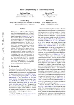 Scene Graph Parsing as Dependency Parsing
