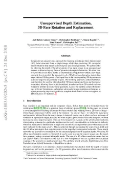 Unsupervised Depth Estimation, 3D Face Rotation and Replacement