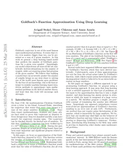 Goldbach's Function Approximation Using Deep Learning