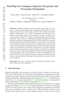 StarMap for Category-Agnostic Keypoint and Viewpoint Estimation