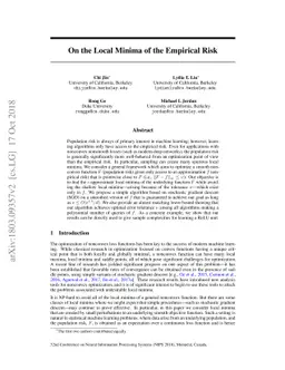 On the Local Minima of the Empirical Risk