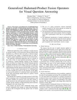 Generalized Hadamard-Product Fusion Operators for Visual Question
  Answering