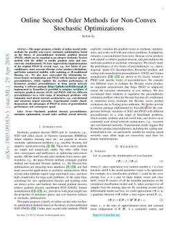 Online Second Order Methods for Non-Convex Stochastic Optimizations