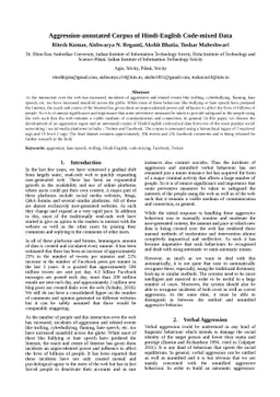 Aggression-annotated Corpus of Hindi-English Code-mixed Data