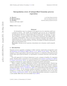 Interpolation error of misspecified Gaussian process regression