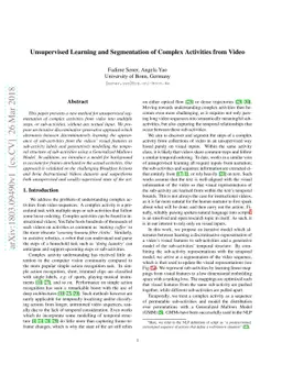 Unsupervised Learning and Segmentation of Complex Activities from Video