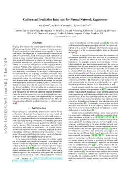 Calibrated Prediction Intervals for Neural Network Regressors