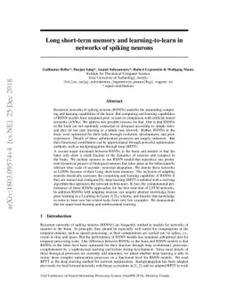 Long short-term memory and learning-to-learn in networks of spiking
  neurons