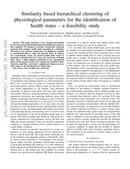 Similarity based hierarchical clustering of physiological parameters for
  the identification of health states - a feasibility study