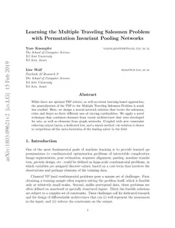 Learning the Multiple Traveling Salesmen Problem with Permutation
  Invariant Pooling Networks