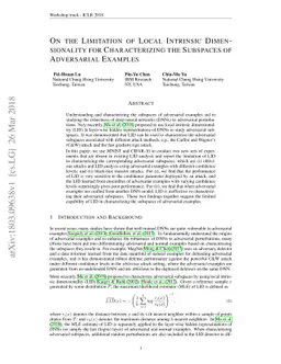 On the Limitation of Local Intrinsic Dimensionality for Characterizing
  the Subspaces of Adversarial Examples