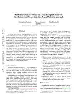 On the Importance of Stereo for Accurate Depth Estimation: An Efficient
  Semi-Supervised Deep Neural Network Approach