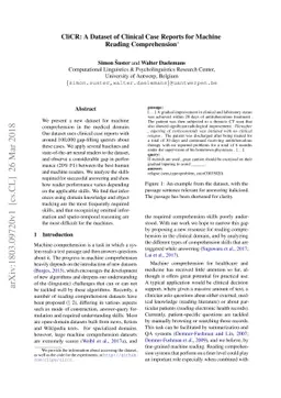 CliCR: A Dataset of Clinical Case Reports for Machine Reading
  Comprehension