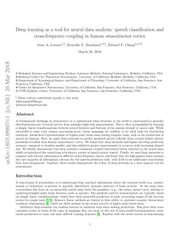 Deep learning as a tool for neural data analysis: speech classification
  and cross-frequency coupling in human sensorimotor cortex
