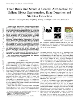 Three Birds One Stone: A General Architecture for Salient Object
  Segmentation, Edge Detection and Skeleton Extraction