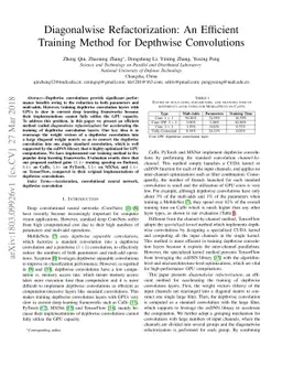 Diagonalwise Refactorization: An Efficient Training Method for Depthwise
  Convolutions