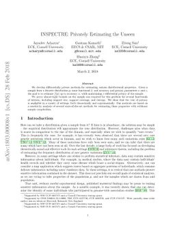 INSPECTRE: Privately Estimating the Unseen