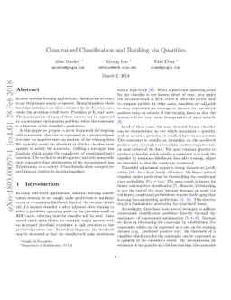 Constrained Classification and Ranking via Quantiles