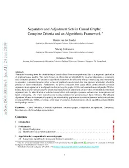 Separators and Adjustment Sets in Causal Graphs: Complete Criteria and
  an Algorithmic Framework