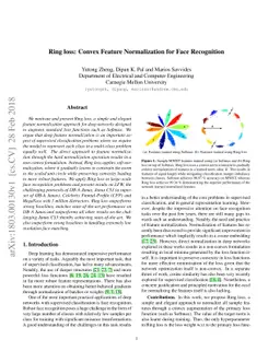 Ring loss: Convex Feature Normalization for Face Recognition