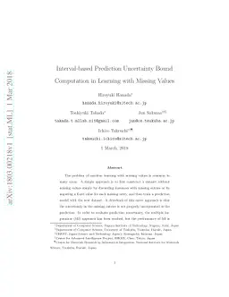 Interval-based Prediction Uncertainty Bound Computation in Learning with
  Missing Values
