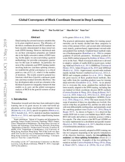 Global Convergence of Block Coordinate Descent in Deep Learning