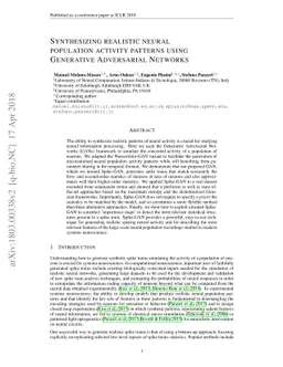 Synthesizing realistic neural population activity patterns using
  Generative Adversarial Networks