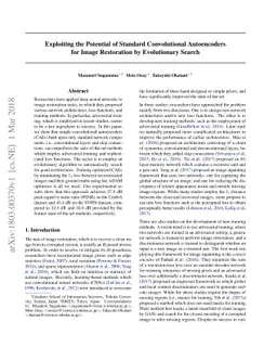 Exploiting the Potential of Standard Convolutional Autoencoders for
  Image Restoration by Evolutionary Search